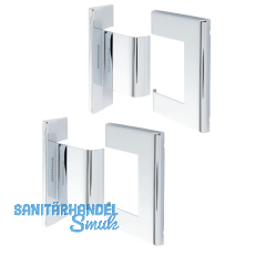 Abdeckkappenpaar zu Duschtürband 8010BTJC, Messing verchromt poliert Abdeckkappenpaar zu Duschtürband 8010BTJC, Messing verchromt poliert