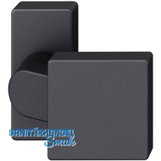 FSB T�rknopf 07 0812 auf Rosette eckig, Gewinde M12, Aluminium schwarz matt