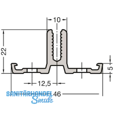 GUTMANN Basisprofil P GF60, L=6000 mm, Aluminium blank