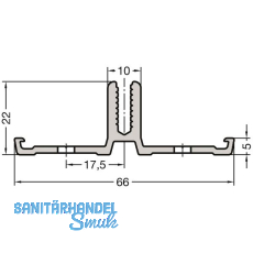 GUTMANN Basisprofil P GF80, L=6000 mm, Aluminium blank