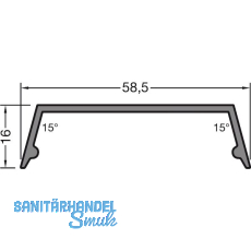 GUTMANN Abdeckprofil-Riegel P2016/13-55, L=6000 mm, Aluminium blank