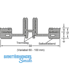 GUTMANN Pfostendichtung PD 60-100 variabel, L=30 m, Kunststoff APTK schwarz