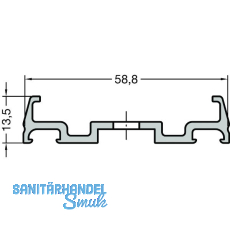 GUTMANN Grundprofil P 2011/64 N, L=6000 mm, Aluminium blank GUTMANN Grundprofil P 2011/64 N, L=6000 mm, Aluminium blank