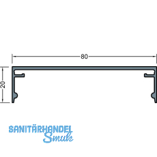 GUTMANN Abdeckprofil-Pfosten P2020/80, L=6000 mm, Aluminium blank