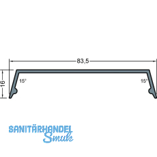 GUTMANN Abdeckprofil-Riegel P2016/13-80, L=6000 mm, Aluminium blank