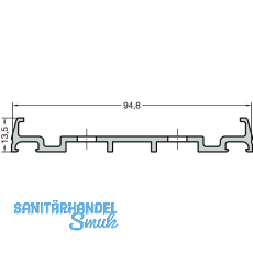 GUTMANN Grundprofil P 2011/100 N, L=6000 mm, Aluminium blank GUTMANN Grundprofil P 2011/100 N, L=6000 mm, Aluminium blank