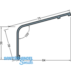 GUTMANN Dachrinnenanschluss P2032, L=6000 mm, Aluminium blank GUTMANN Dachrinnenanschluss P2032, L=6000 mm, Aluminium blank