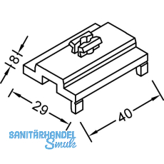 GUTMANN Kunststoffhalter H2000, 7 Stk. pro Meter, Kunststoff transparent