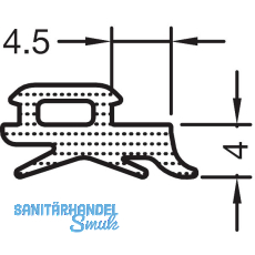 GUTMANN Verglasungsdichtung au�en 750004, L=100 m, Kunstst. APTK schwarz