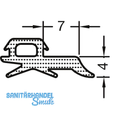 GUTMANN Verglasungsdichtung au�en 7500043, L=100 m, Kunstst. APTK schwarz
