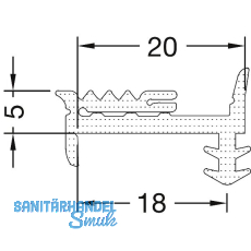 GUTMANN Verglasungsdichtung innen 2030/5 N, L=50 m, Kunststoff APTK schwarz