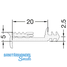GUTMANN Verglasungsdichtung innen 2020/5 N, L=50 m, Kunststoff APTK schwarz