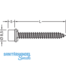 GUTMANN Blechtreibschrauben mit Dichtst�ck f�r Grundprofil, 5,5x25 mm, Edelstahl