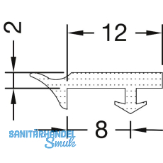 GUTMANN Verglasungsdichtung innen 2020/2, L=50 m, Silikon schwarz