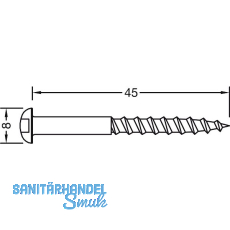 GUTMANN Flachkopf-Holzschraube f�r Basisprofil 4,0 x 45 mm, Edelstahl