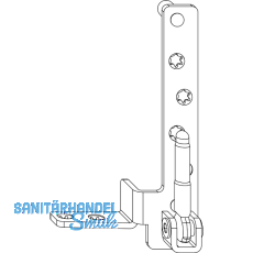 MACO Ecklager MAMMUT 220 kg Holz, 12/20 mm, Tragezapfen 9 mm, silber, links