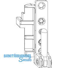 MACO Ecklager DT130 12/18 mm 130 kg f�r Fenstert�r silber rechts (59490)