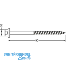 GUTMANN Schraube mit Beilagscheibe PD/RD 5,0 x 90 mm, Stahl rostbeständig A2 GUTMANN Schraube mit Beilagscheibe PD/RD 5,0 x 90 mm, Stahl rostbeständig A2