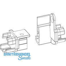 Endstücke Transit 58 - 76 für Mitte links Falz 12 mm, Kunststoff lichtgrau Endstücke Transit 58 - 76 für Mitte links Falz 12 mm, Kunststoff lichtgrau