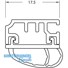 Flügeldichtung für TRANSIT, 2500 mm, Falz 10 mm, Aluminium silber eloxiert Flügeldichtung für TRANSIT, 2500 mm, Falz 10 mm, Aluminium silber eloxiert
