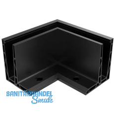 ECONOMY Au�enecke f�r Bodenprofil F-Form 0006 ECO, aufgesetzte Montage, schwarz