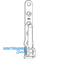 ROTO NX Ecklager P6/150 PVC verstellbar mit 2 Bohrzapfen 6 mm 150 kg silber