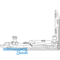 WINKHAUS Ecklager EL.H.IF.24-13.LS Eurofalz 24 mm, 13V, links, silber