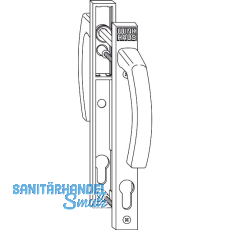 WINKHAUS Griffgarnitur GG.RN.WS, PZ-Lochung, bis TS 70 mm, Alu wei� (RAL 9016)