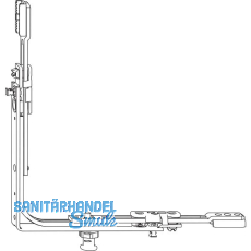 ROTO NT/NX Eckumlenkung f�r Bodenschwelle 1V Falzluft 10 mm silber