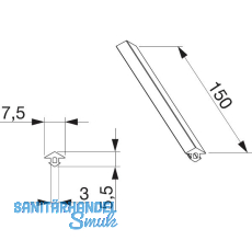 MACO MULTI-VENT Blendrahmendichtung Nutbreite 2,5-3,5 mm L=150 mm hellgrau