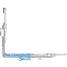 MACO MM Eckumlenkung variabel 1 iS waagrecht verl�ngerbar 1 Schlie�teil silber