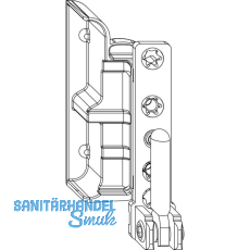 MACO Ecklager DT130 4/18 mm 130 kg silber rechts (55092)