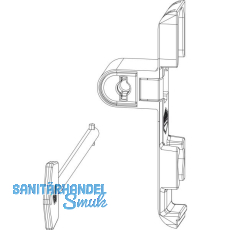 MACO Drehsperre verdeckt 4 mm Falzluft, Versatz 9 mm, sperrbar, silber (10759)