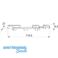 MACO Kippschließteil PVC 12/20-13, ALUPLAST/REHAU/SCHÜCO, links, silber MACO Kippschließteil PVC 12/20-13, ALUPLAST/REHAU/SCHÜCO, links, silber
