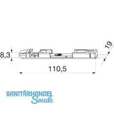 MACO Kippschlie�teil PVC 12/20- 9, TROCAL/TRYBA, links/rechts, silber (33851)