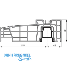 GU Thermostep 204 Grundk�rper Bodenschwelle L=3000 mm silber