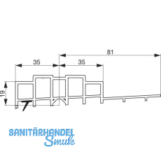 GU Thermostep 204 Aufsatzschiene 19/81 P1993, TS 88 mm, L=3300 mm GU Thermostep 204 Aufsatzschiene 19/81 P1993, TS 88 mm, L=3300 mm