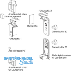GU HS Zubeh�r-Beutel F�hrungsschiene P1850 Laufschiene H�he 5 mm grau