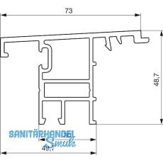 GU Thermostep 204 Wetterprofil 30 P1986, FA 28, L=6700 mm, Alu silber eloxiert GU Thermostep 204 Wetterprofil 30 P1986, FA 28, L=6700 mm, Alu silber eloxiert