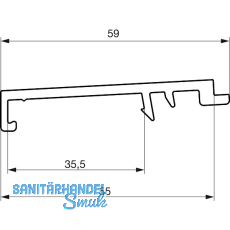 GU Thermostep 164/204 Wetterprofil 144 P2151, FA 28, L=5000 mm, silber eloxiert