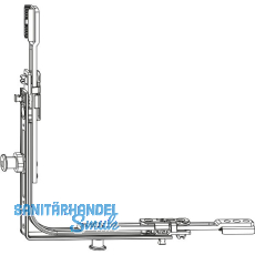 ROTO NT/NX Eckumlenkung f�r Bodenschwelle 2V Falzluft 10 mm silber
