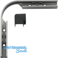 HAUTAU FL190 Eckumlenkung biegbar, 60-135�, Stahl verzinkt/Abdeckkappe schwarz