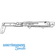ROTO NT/NX Falzaxerarm Designo 3-fl�gelig Falztiefe 24/30 mm 13V silber rechts