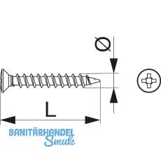 MACO Beschlagsschraube Holz/Kunststoff 4,2x40 mm Phillips Tricoat-Evo