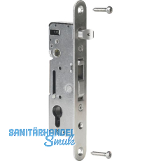 Rohrrahmenschloss H-Metall mit Hakenriegel, DM 35, PZ 92, Stulp rund, Edelstahl Rohrrahmenschloss H-Metall mit Hakenriegel, DM 35, PZ 92, Stulp rund, Edelstahl