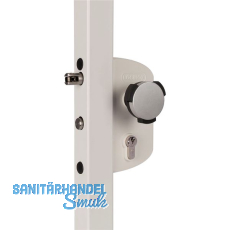 Gittertorschlossset LAKZ4i4i mit T�rknopf Kidloc, f�r 40 mm Profile, Alu RAL7040