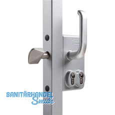 Schiebetorschloss LGKZ5050 D1L mit 2 Zylindern,f�r 50mm Vierkantrohr,Alu RAL9005