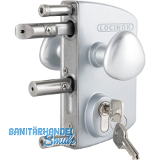 Gittertorschloss-Set LAKQ40U2L, PZW, f�r Vierkantrohr,inkl. Knopf, silberf�rbig