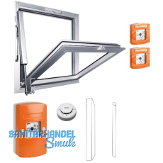 GEZE Treppenhausset RWA 100 NT, Hub 300 mm, silber