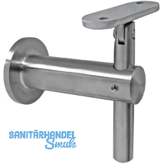 Handlauftr�ger mit Gelenk, mit Anschraubplatte, Wandabstand 80 mm, Edelstahl